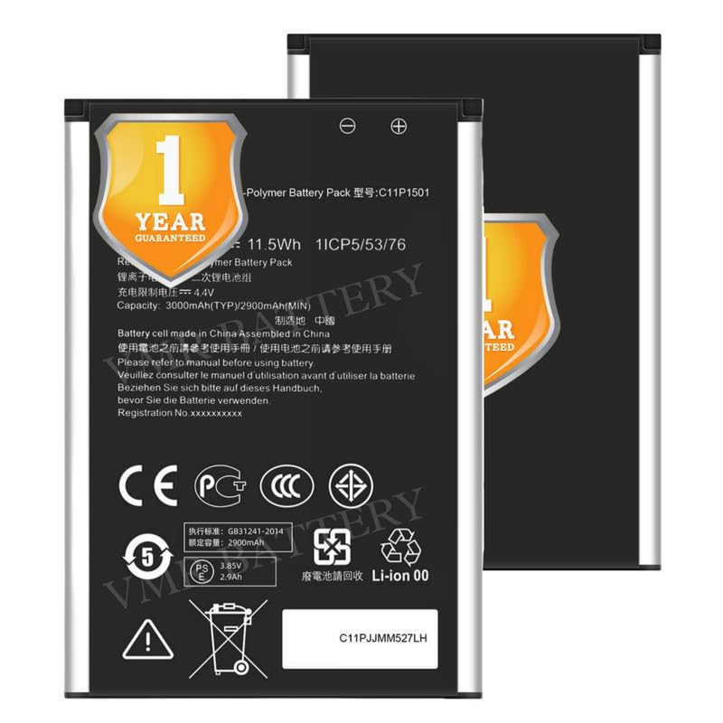 Image of Original C11P1501 Battery Compatible for Asus Zenfone 2 Laser (ZE550KL, ZE551KL, ZE600KL, ZE601KL, Z00LD, Z00LDD, Z00TD, Z00MD, Z011D, Z011DD) - (3000mAh) - 1 Year Warranty