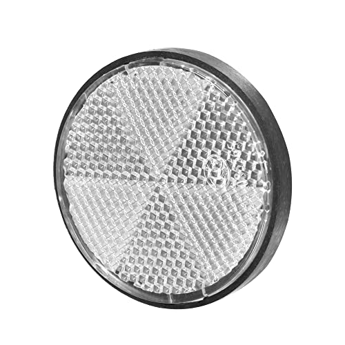 Image of X AUTOHAUX 8 Pcs Round Rear Reflectors Screw on Safety Spoke Reflective Gate Posts Reflector for Cars Trailer Motorcycle Trucks Boat Bicycle Bike White