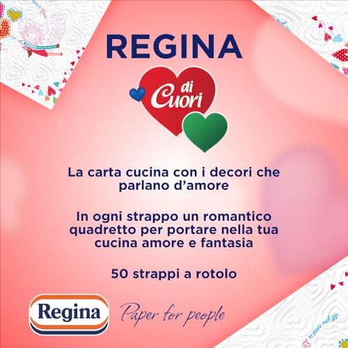Regina di Cuori 6 Rotoli di Carta Cucina, 50 Fogli super Assorbenti a 2 veli - Immagine 1