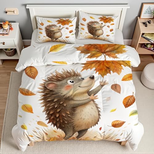 Parure de lit 200x200 de qualité supérieure en microfibre douce motif hérisson