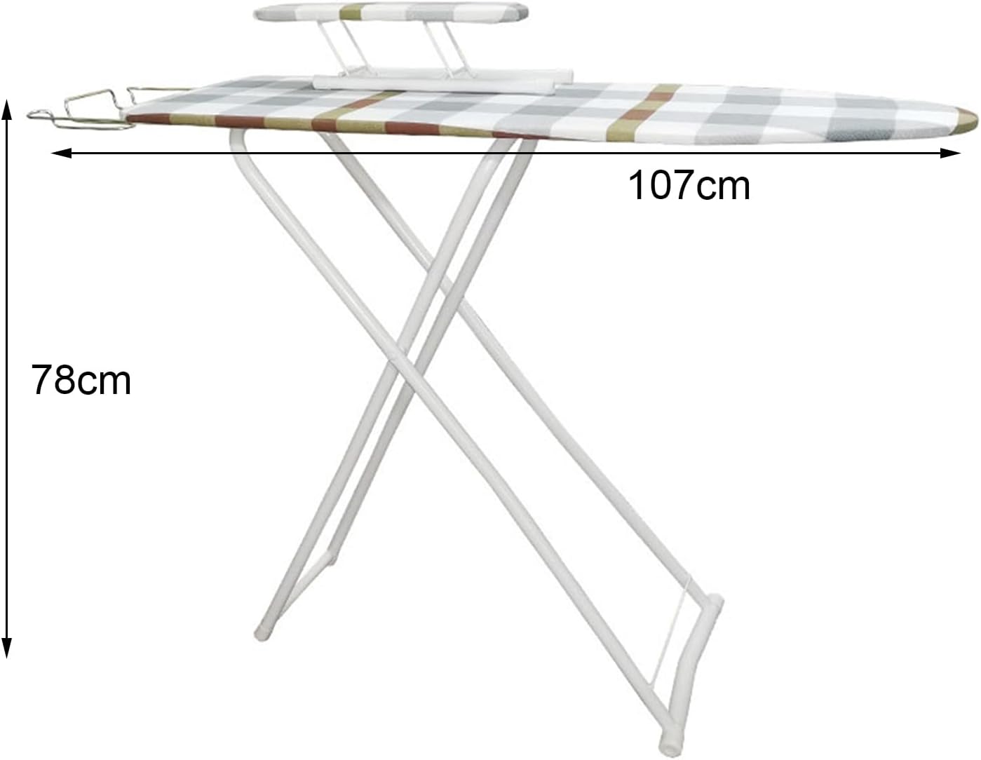 Compact Ironing Board with Sleeve Attachment - Adjustable Height 24.8-31", Foldable Space-Saving Design, Secure Metal Iron Stand, Heat-Resistant Washable Cover for Dorm, Laundry Room & Home