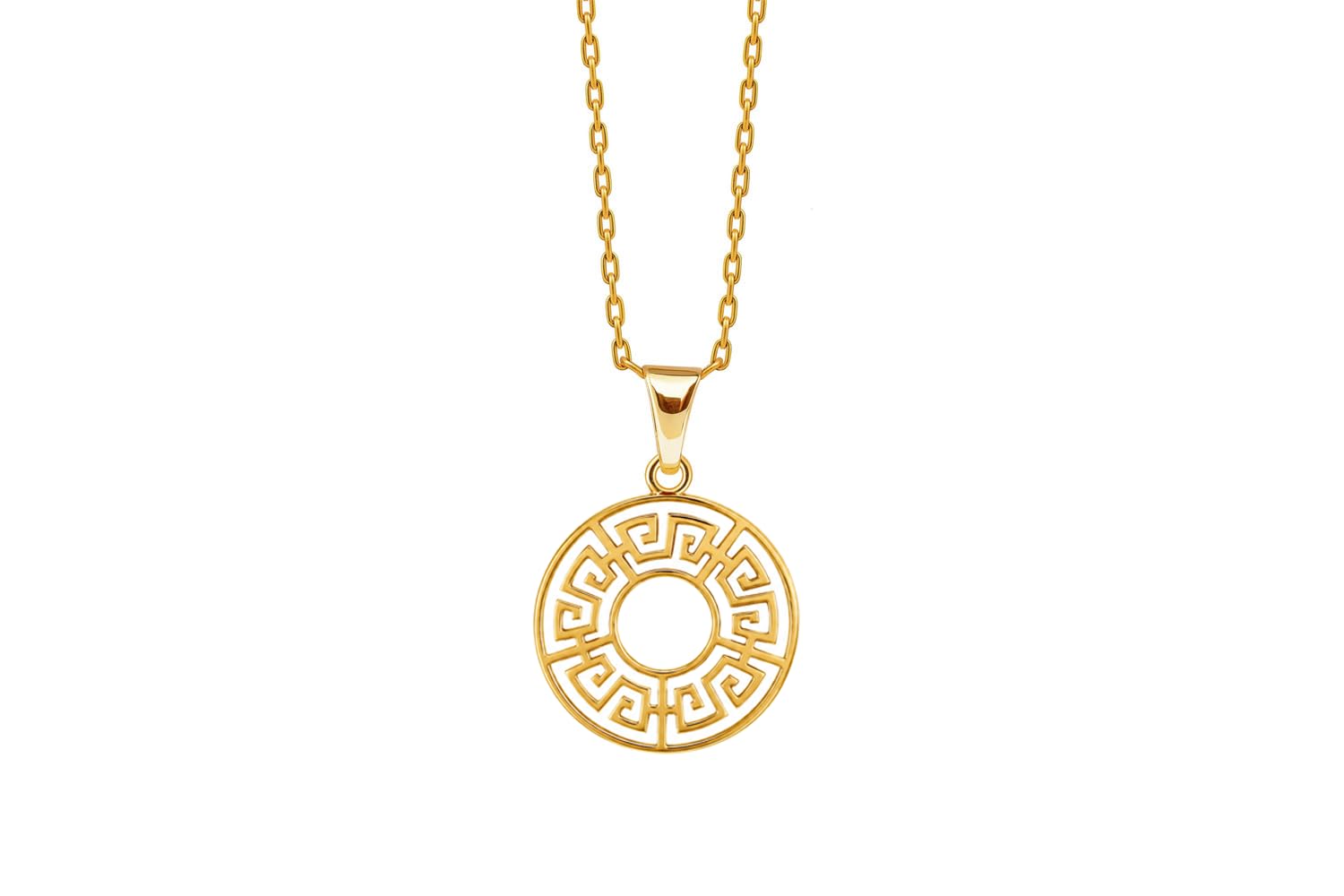Pendentif Meandre grec plaqué or 18 carats (3 microns)