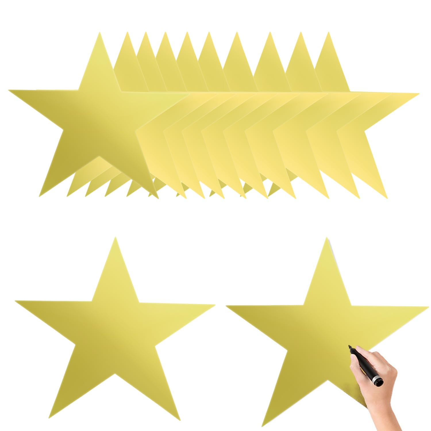 DohiaStar Cutouts 11 Inches Gold Double Printed Paper Star Decorations for Wedding Party Supplies D1-2306-JSWJXQMB