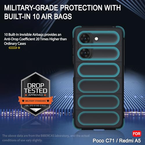 Image of TheGiftKart Liquid Silicon Back Cover Case for Poco C71 / Redmi A5 | Shockproof Military Grade Protection | Micro-Fibre Cloth On Inner Side | Anti-Slip Grip Cover for Poco C71 / Redmi A5 (TPU, Black)