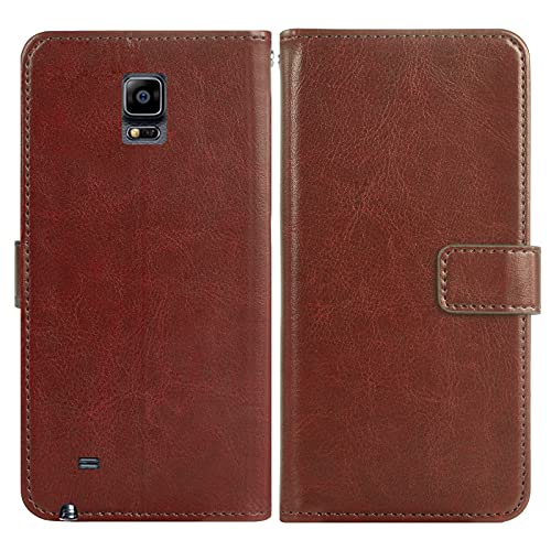 Étui en cuir marron Galaxy Note 4 finition portefeuille - 4
