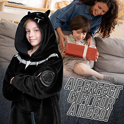 Sweat à Capuche Marvel Panthère Noire Pour Ado – Noir, Coton Doux, Taille XL (16 Ans)