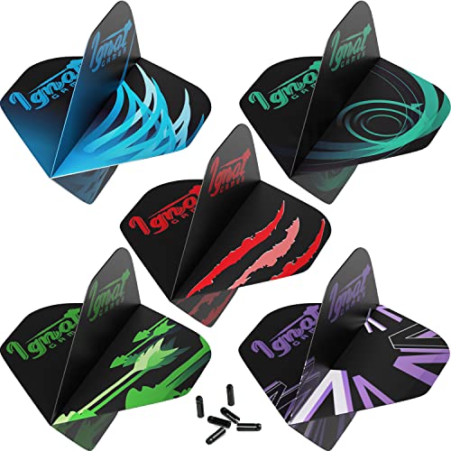 IgnatGames Dart Flights and Accessories - Sets of Different Shape Darts Flights and Flights Protectors, Darts Accessories Kit (Standard Shape)