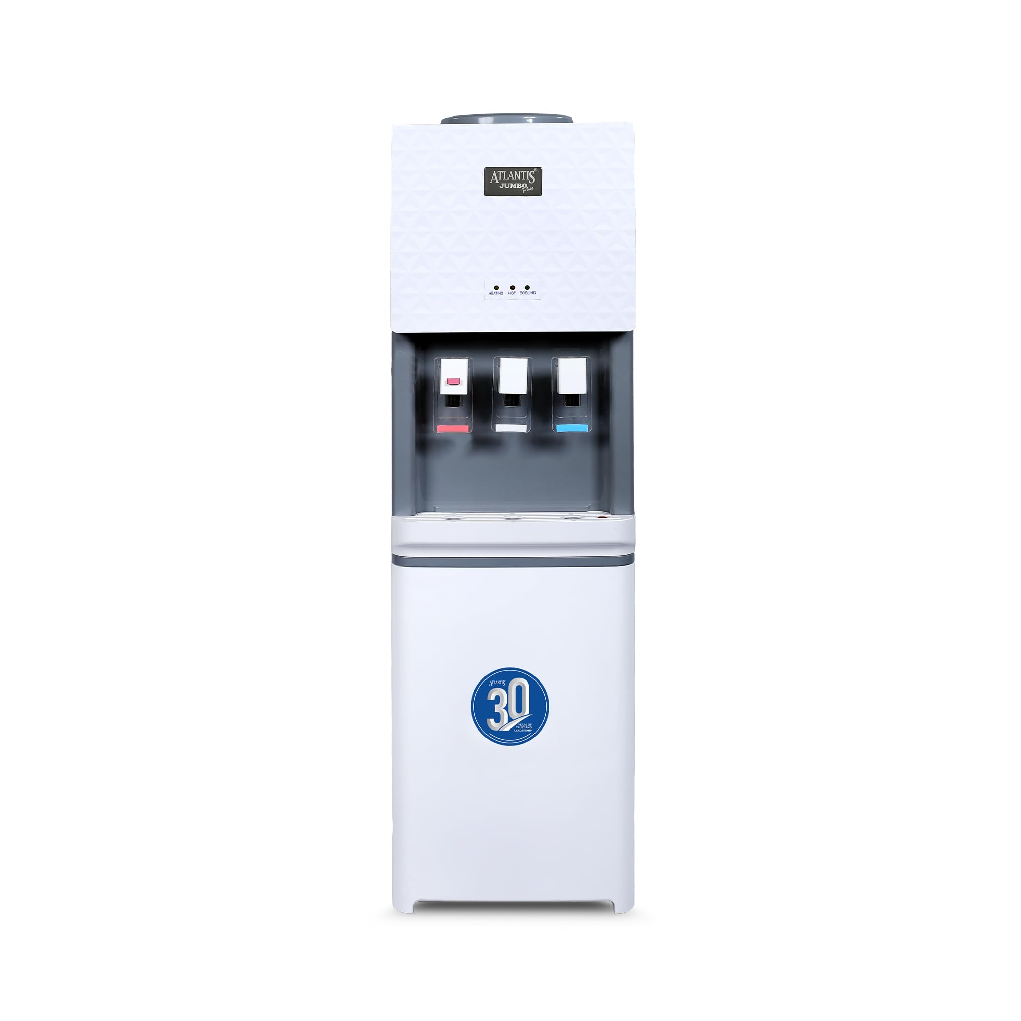 Atlantis Jumbo Plus Hot Cold and Normal Water Large Dispenser Floor Standing White | 8 liters Storage Capacity | Cools 10 liters per Hour | Pack of 1-image-16
