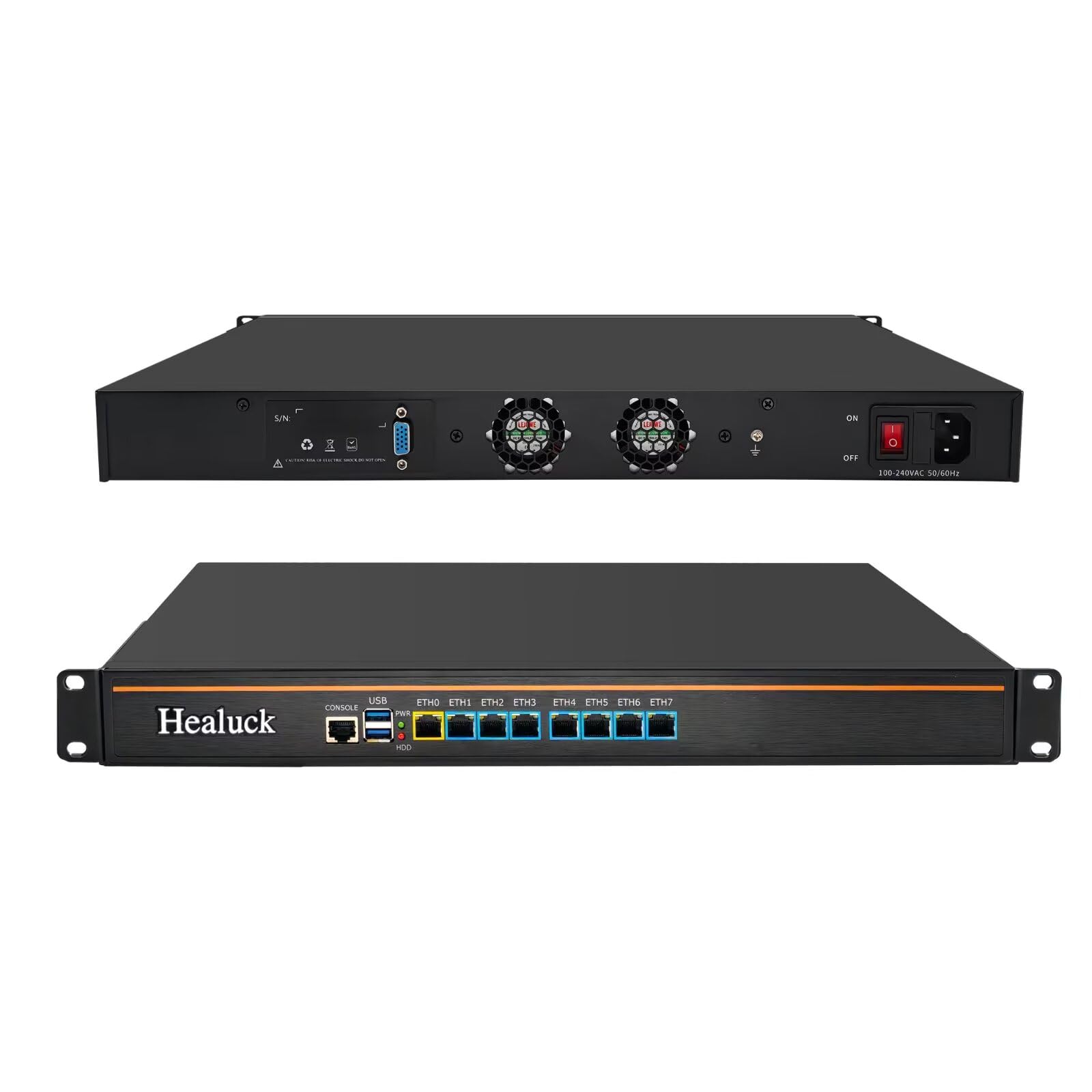 1U Firewall Appliance, Core i5 4300M Z87, 8 x i226V 2.5GbE LAN, OPNsense, VPN, 19 Inch 1U Network Rackmount, VGA, Console, USB3.0, DDR3L 8G RAM 128G SSD