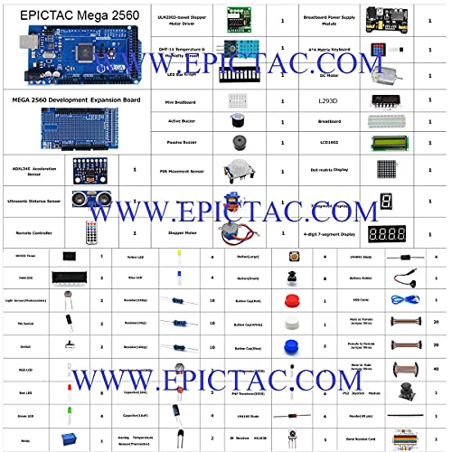 Image of RFID Starter Kit for Arduino Mega2560, LCD1602, Joystick, Stepper motor, ADXL345, with 35 Projects Tutorial & Code