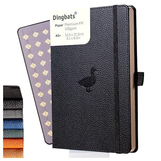 Dingbats - Wildlife Cuaderno Mediano Cuadriculado, Pato Negro, A5 - Cuaderno De Tapa Dura - Cuero Pu - Crema, A Prueba De Tinta De 100 Gsm
