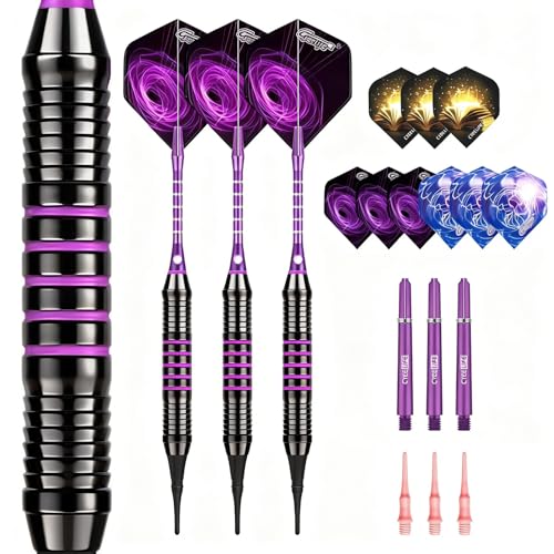 Yagaspantery Juego de 3 Dardos Punta Suave, Dardos con Punta plástico, Kit de Dardo, dardoss electrónicos con Caja Almacenamiento, Desmontable y Duradero, Ideal para Regalar