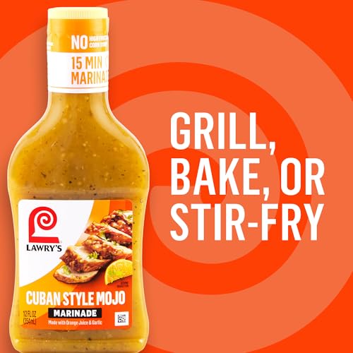 Lawry\'s Marinade, Cuban Style Mojo, 15 Minute Marinade, No High Fructose Corn Syrup, Made with Orange Juice and Garlic, Great with Pork, Chicken, or Seafood, 12 fl oz