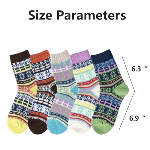 Image of kissleaf Thick Warm Fuzzy Socks for Women 5 Pairs Fluffy Cozy Womens Socks Winter Cute Slipper Socks for Women Gift