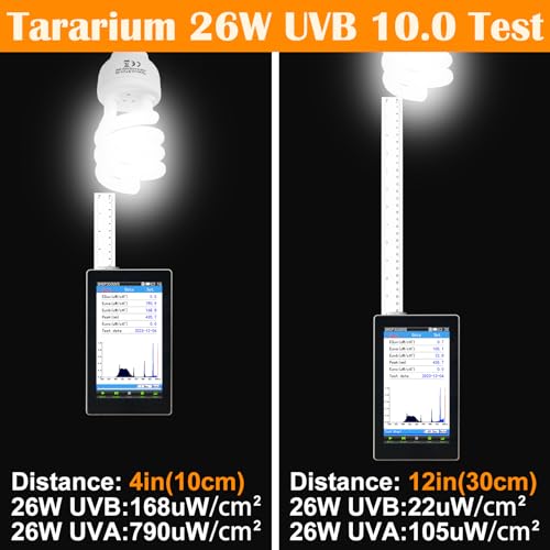 Reptile Tortoise UVB 10.0 Light Kit Bulb 26W Vivarium UVA UVB CFL Bulb E27 Desert Terrarium Compact Fluorescent Lamp for Turtle Lizard Snake Leopard Gecko Bearded Dragon Tank (1 Pack) - Image 4