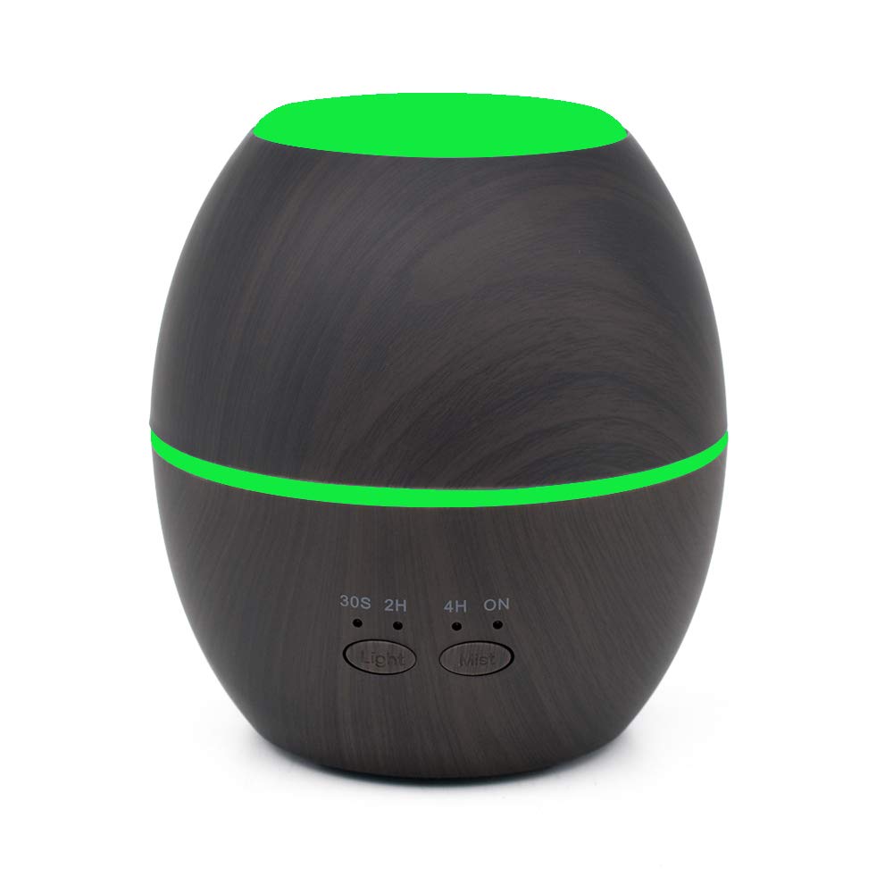 Essential Oil Diffusers for Home,300ML Oil Diffuser,Air Humidifier with 7 LED Night Light Changing for Home,Gym,Bedroom (Dark Wood)