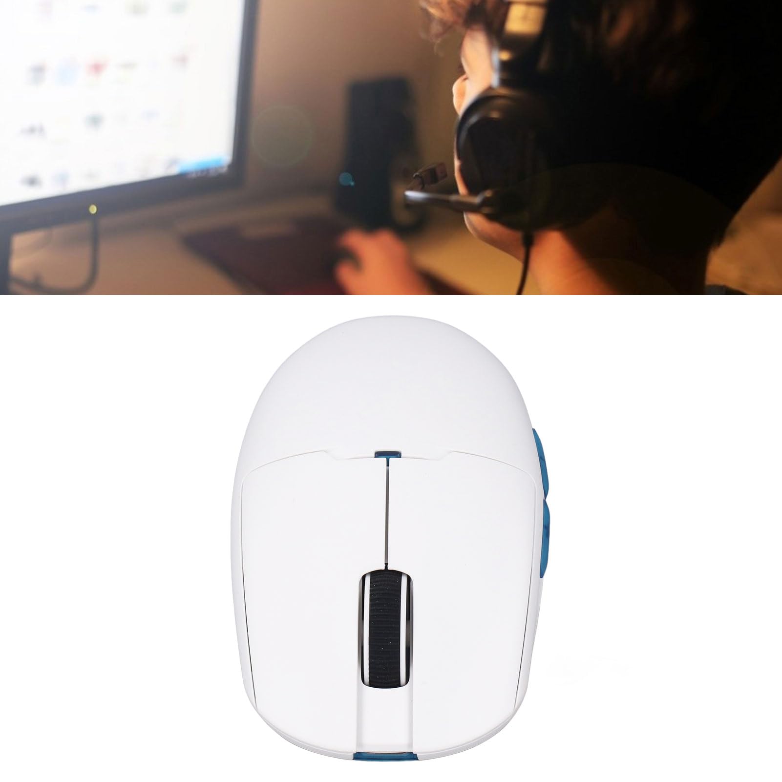FILFEEL Bezprzewodowa Mysz do Gier, Ultralekka Konstrukcja, ładowalna Mysz do Gier 2,4G 400 800 1600 3200 6400 26000 DPI do Laptopa z 80 Milionami kliknięć