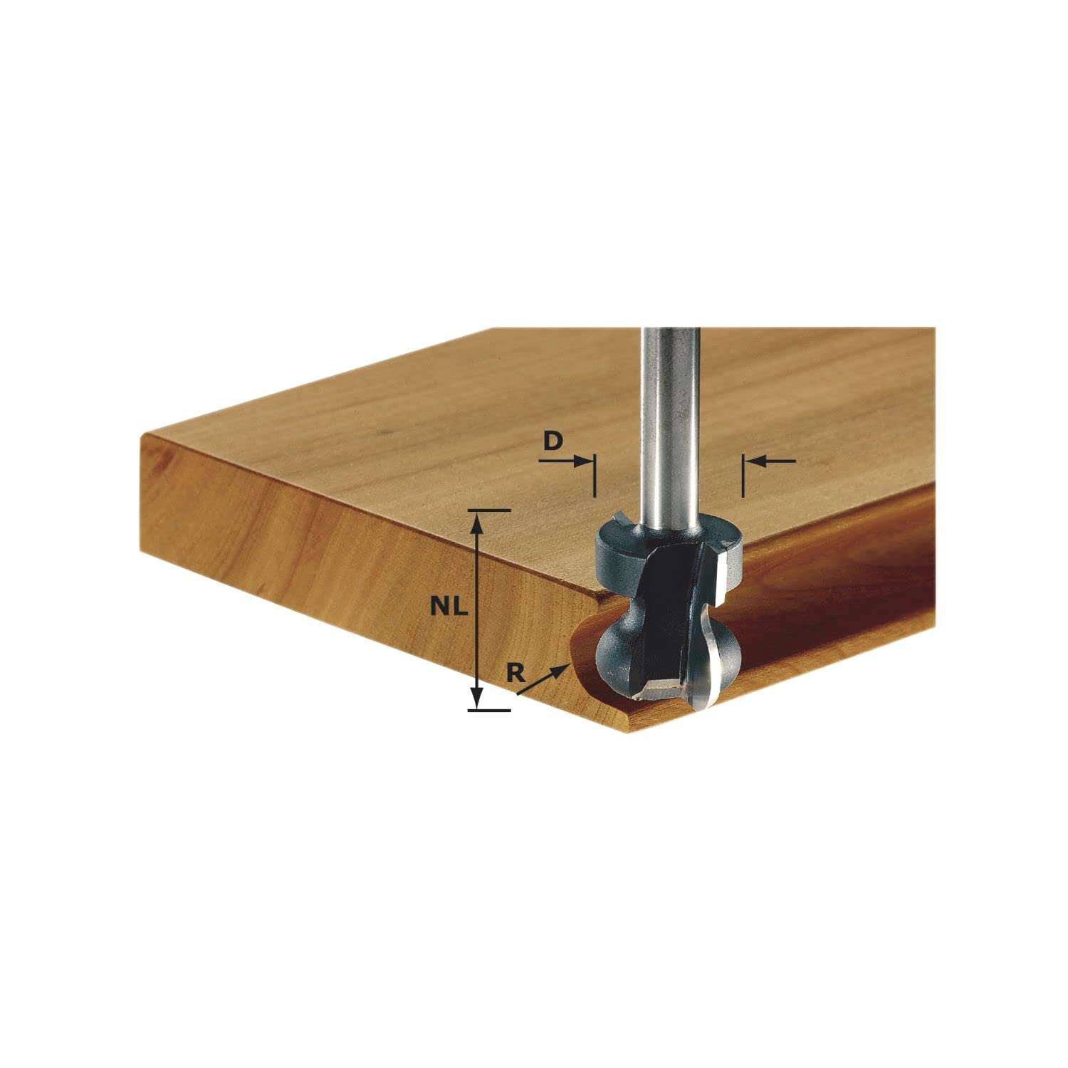 Festool Fraise pour poignée moulurée HW S8 D22/16/R2,5+6