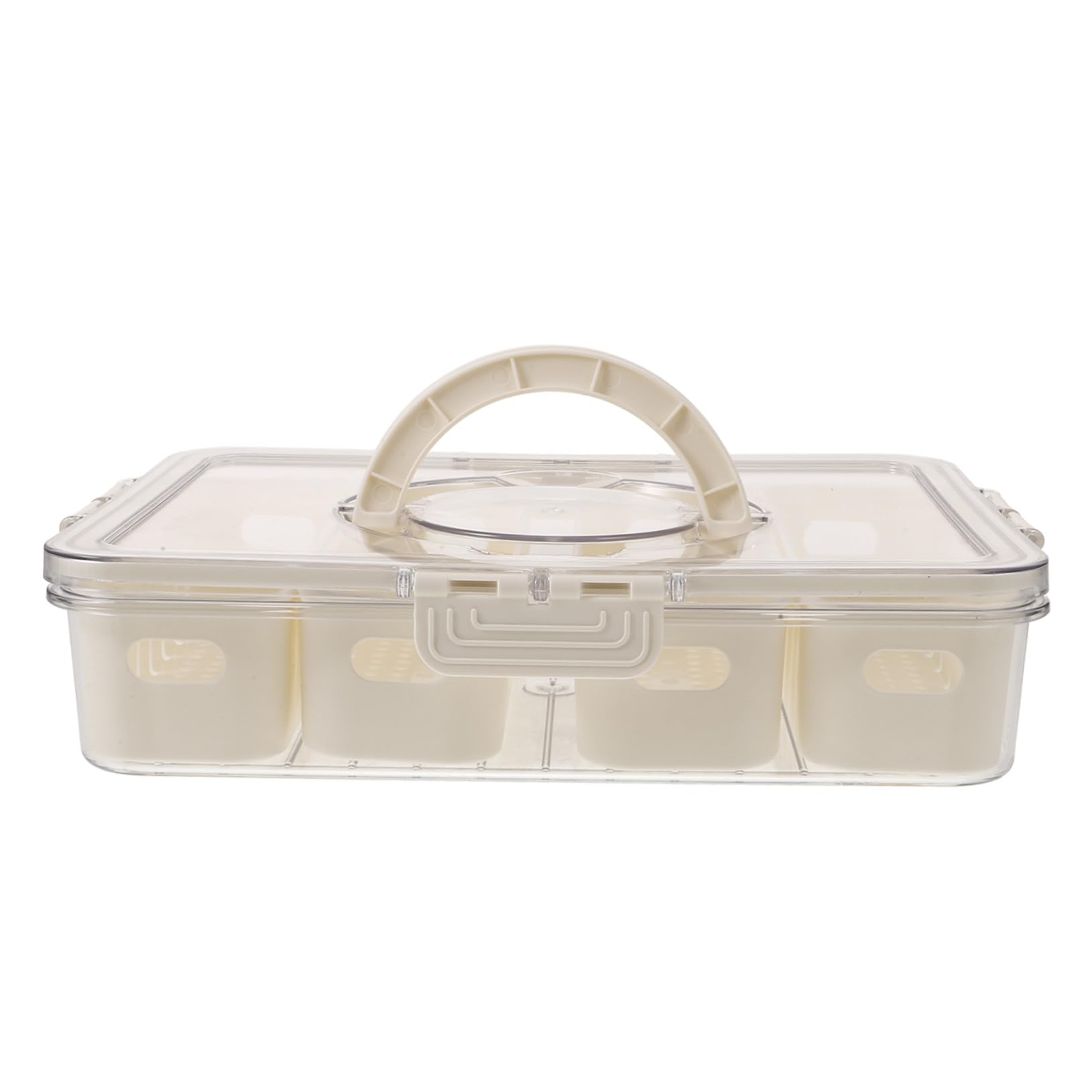 TOYANDONA Caja Organizadora para Nevera con Tapa Hermética Compartimentos para Frutas y Verduras Bandeja Portátil de Pet para Almacenamiento y Transporte Resistente y Segura para Alimentos
