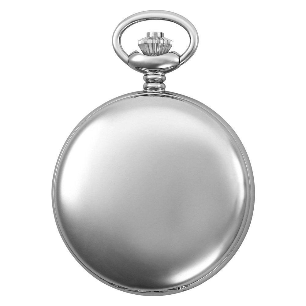 Gotham Men's Silver-Tone Railroad Polished Finish Covered Quartz Pocket Watch # GWC15044S