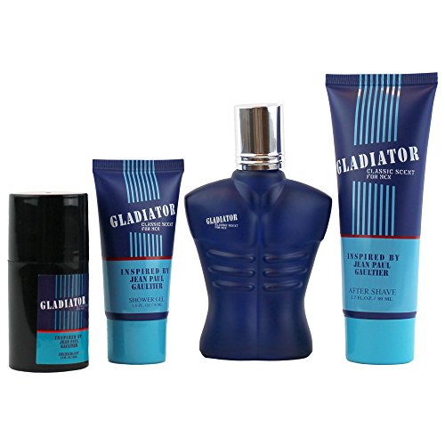 Watermark Beauty Gladiator 4 Pc Cologne Set for Men Inspired by J P G Includes Cologne, Aftershave, Shower Gel and Deoderant