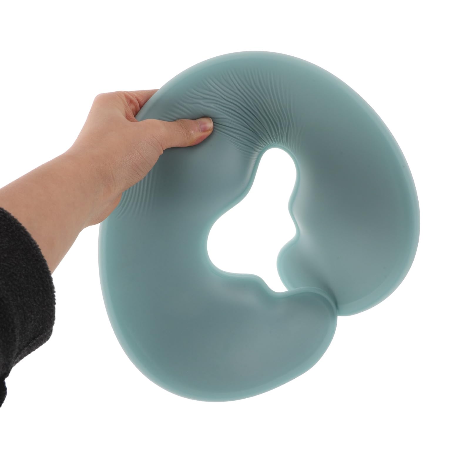 Almohada para dormir boca abajo, de silicona, para masaje en casa, para mujeres y adultos, para el cuidado de la piel, salón de belleza, viajes, color gris.