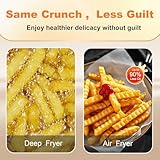 OSTBA 2.5QT Air Fryer for 1–2 People, Small Air Fryer with 6 Menu Options, Dual Knob Manual Temp & Timer, 3D Rapid Air Circulation, Nonstick & Dishwasher Safe Basket, Oil-Free Healthy Cooking