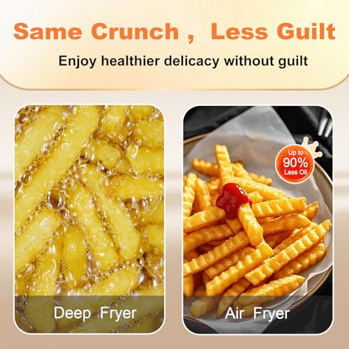 Image of OSTBA 2.5QT Small Air Fryer for 1-2 People, Compact Mini Air Fryer with Dual Knob Temperature & Timer Controls, 6 Cooking Guides, Space-Saving Design, Nonstick Dishwasher-Safe Basket