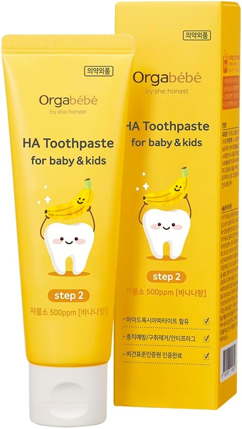 Kids Toothpaste Banana | Fluoride-Free Toddler Training Toothpaste | Safe Swallow Formula | Low Abrasive Gentle Cleaning | 2.8 oz