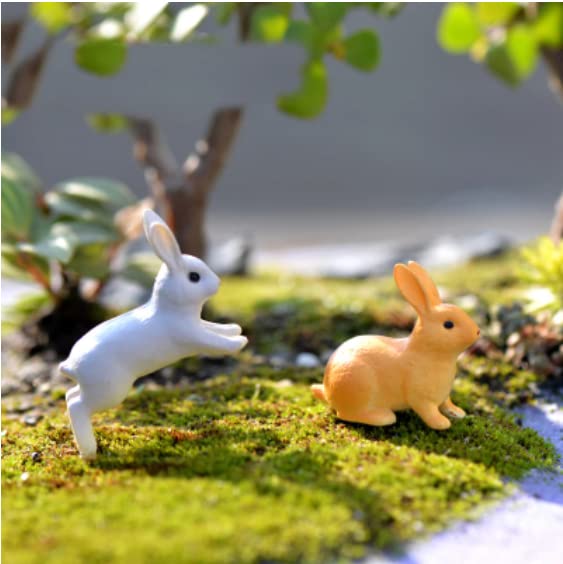 Rabbit Ornament Miniature Figurine Fairy Garden Decor Home Decoration Micro Landscape Terrarium Gift 4Pcs