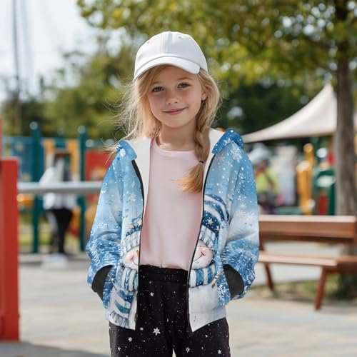 Girl's Fleece Hoodies with Long Sleeve, Full Zipper Hoodies Casual Jacket, Child's Hooded Sweatshirt Fall Clothes3