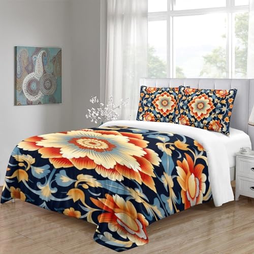 Housse de couette fleurs de 140x200cm pour chambre d'amis cozy - 5