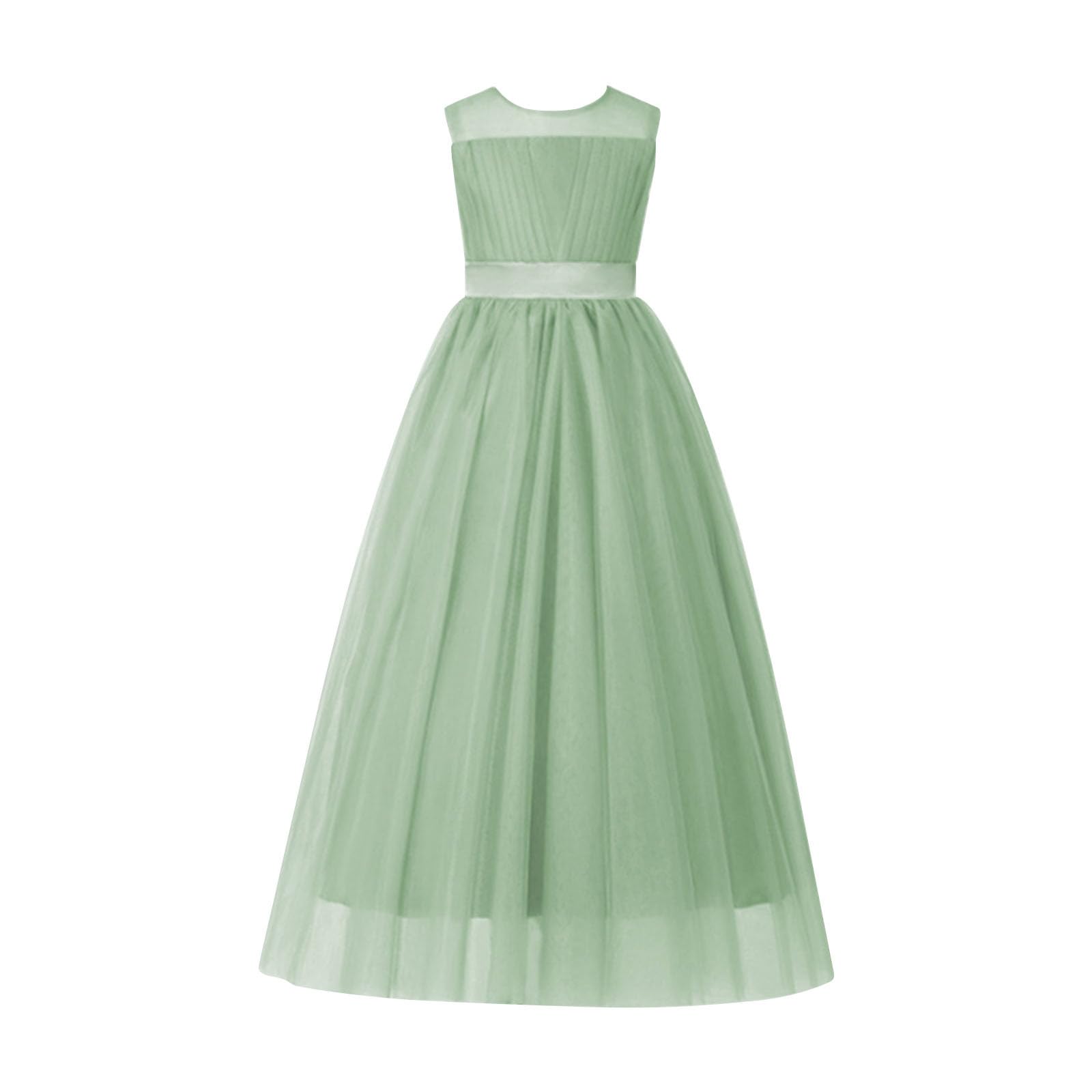 XINYUNZU Mädchen Prinzessin Kleid Tüllkleid Lang Abendkleider Festliche Kinderkleider Ärmellos Blumenmädchenkleider Elegant Dress Girls Hochzeit Festlich Sommerkleid Kleider für Kinder 1-13 Jahre