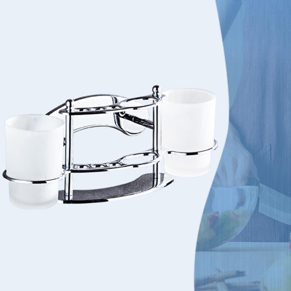 Portacepillos de Dientes Vaso de Vidrio Doble para Baño