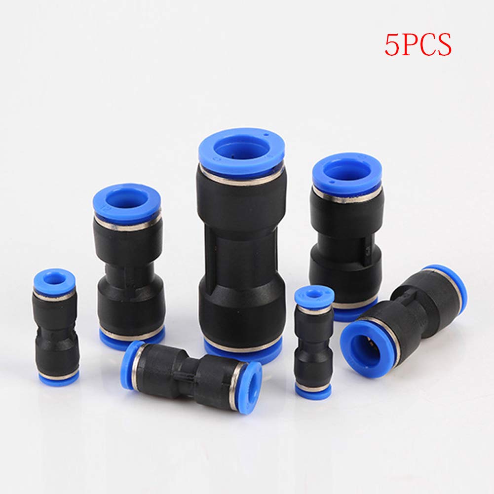 WARP Pneumatic Connector, 5 Pieces Vacuum PU Parts Speed Quick Fittings Metric Equal Air Line Straight Push Connectors (8 mm) 2