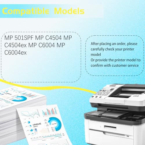 MP C6004 Developer Unit Compatible for Ricoh MP 501SPF MP C4504 MP C4504ex MP C6004 MP C6004ex Printer, High Production Replacement (1 Pack Black)