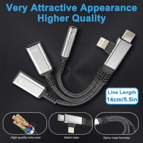 Image of Verilux Multi USB C Splitter 1 in 2 Out Adapter with Audio, Charging, Data