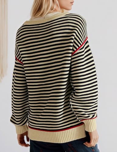 Womens Long Sleeve Oversized Crew Neck Sweaters Slouchy Knit Fall Tops 2025 Fall Winter Sweaters Casual Pullover Top3