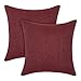 Amazon Brand - Umi Housse de Coussin 40x40cm Rectangulaire Coussin Exterieur Effet Lin Salon Moderne pour Chambre Taie d'oreiller Doux Confortable Rouge Foncé
