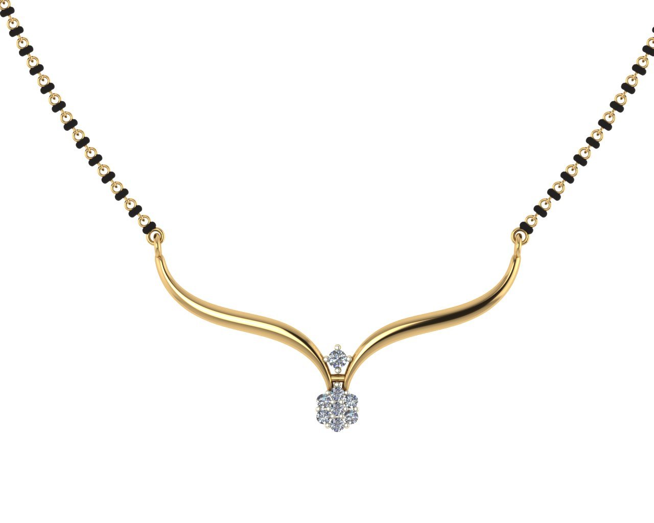 dishis 18K Yellow Gold and Diamond Tanmaniya Mangalsutra for Women-picture-32