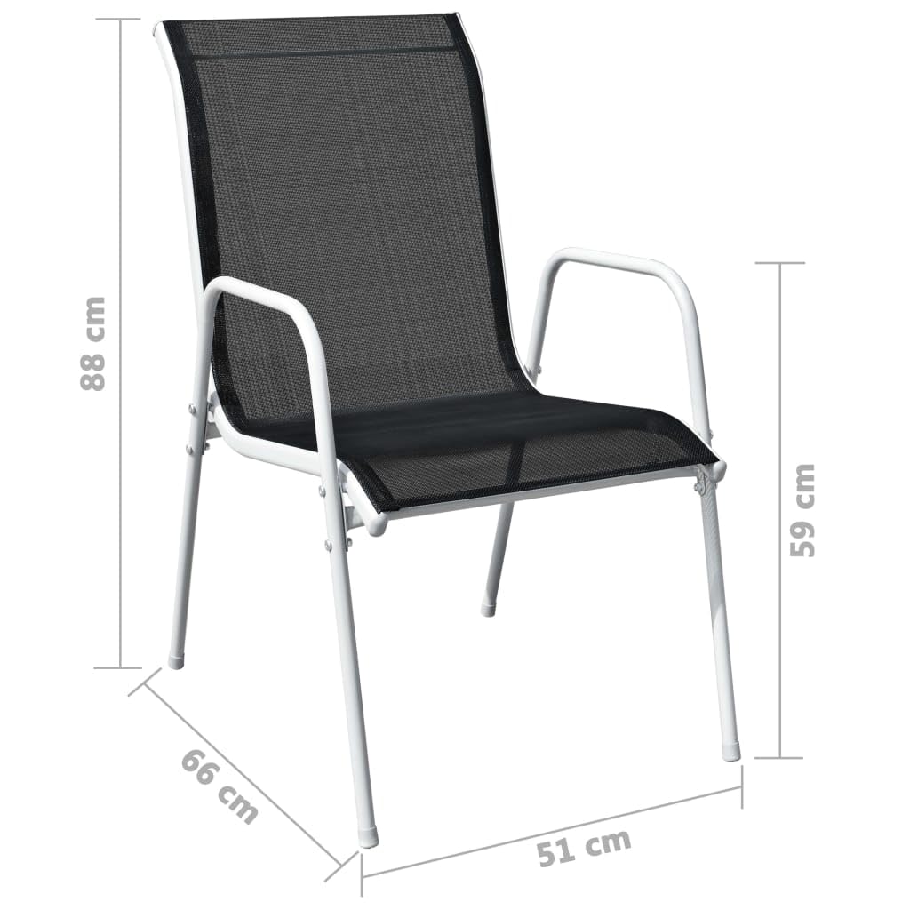 Juego de mesa y silla de jardín de 3 piezas de acero con recubrimiento en polvo con tablero de cristal templado para terraza, balcón y muebles de jardín, muebles de salón para exteriores