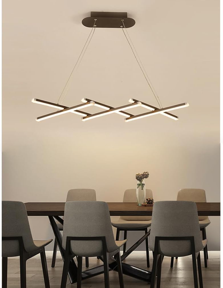 Lampadario moderno lineare nero dimmerabile a distanza Lampada a sospensione a soffitto a striscia lunga regolabile pieghevole bianca Lampada a sospensione contemporanea per tavolo da pranzo Cucina