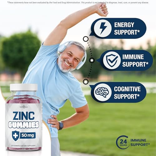 NEW AGE Zinc Gummies - 2 Pack - 50mg High Immune Booster Zinc Supplement, Immune Defense, Powerful Natural Antioxidant, Non-GMO - by New Age, 120 Count - Image 4