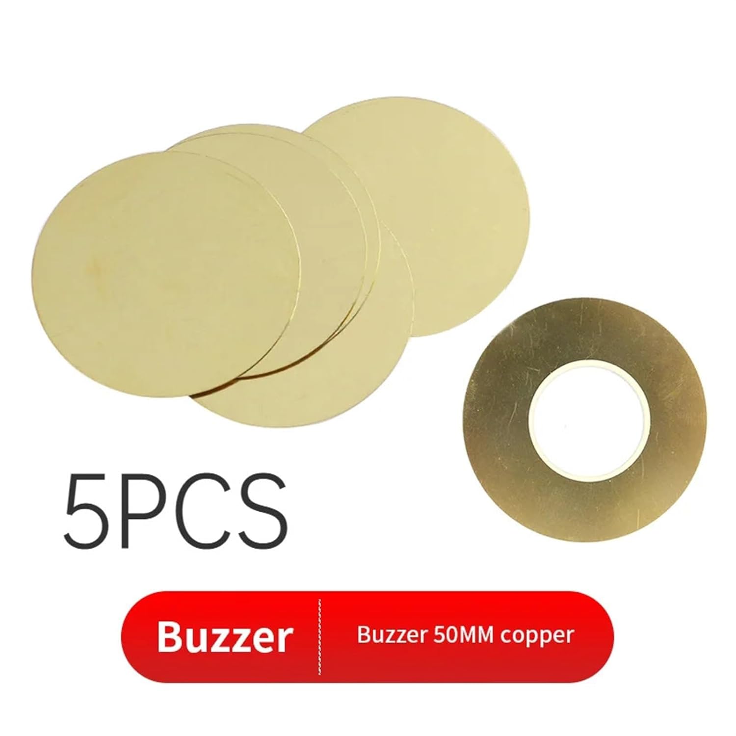 10PCS Buzzer Piezoelectric Ceramic Wafer Plates Dia 35/50MM with Wire Size Ranging from 12MM to 35MM(50mm-5PCS)