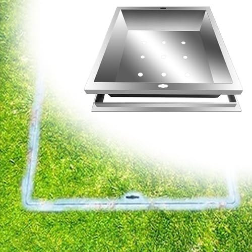 Cubierta de boca cuadrada invisible resistente para jardín y patio, tapa de acero inoxidable 304 de montaje empotrado para aguas residuales, fuerte capacidad de carga (largo 75 cm x ancho 65 cm)