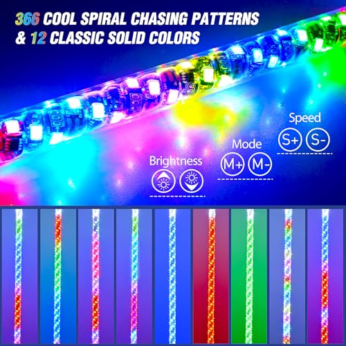 Image of Nilight Boat Navigation Light 4FT Spiral LED Whip Lights