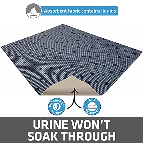 Image of Drymate Cat Litter Box Mat, Litter Trapping Mat, Waterproof, Urine-Proof, Absorbent, Machine Washable, Soft on Paws, Contains Mess, Protects Floors, Kitten Supplies, Dark Grey, 28x36 XL