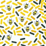 Ovanda 100 unidades de confeti Happy Bee Day decoración de mesa, accesorios para fiestas, abeja dorada, colorido, temática de abeja, fiesta de bebé, cumpleaños, decoración de mesa, decoración de