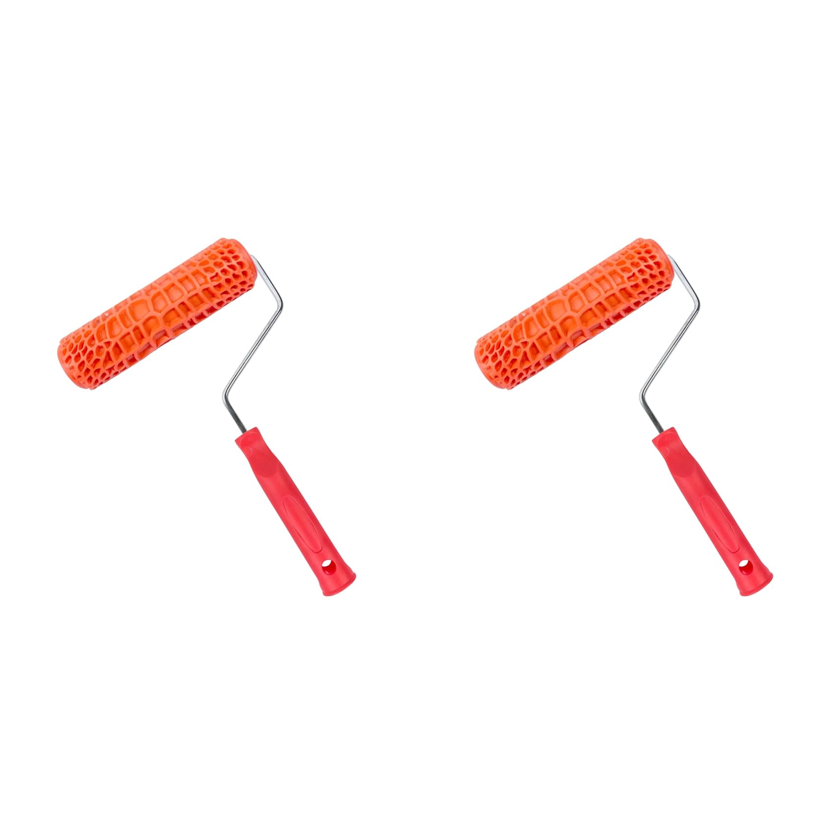 2X Rubber Imitation CrocodileGrain Pattern Paint Roller Paint Texture Pigment Printing Wall Painting Roller with Handle