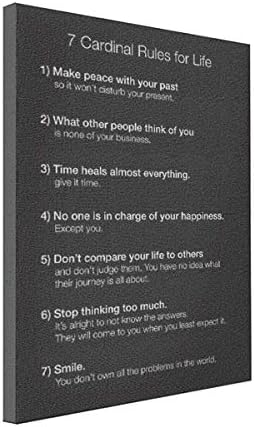VetiVer Art On Canvas 7 Cardinal Rules For Life Canvas Print